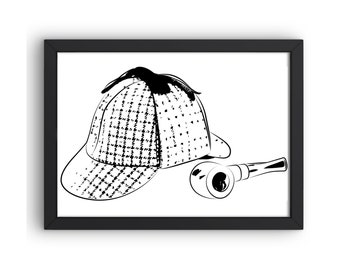 Sherlock Holmes Wall Art Print, Digital Wall Art, Instant Download Print