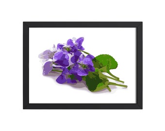 Violet Flower Wall Art Print, Botanical Prints