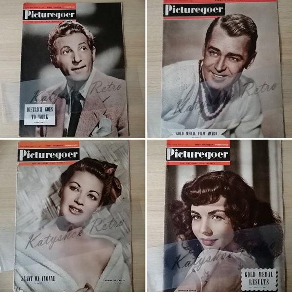 UFPG 1940s Vintage Picturegoer film movie magazine retro collectible Hollywood star Alan Ladd Yvonne De Carlo Danny Kaye Jennifer Jones