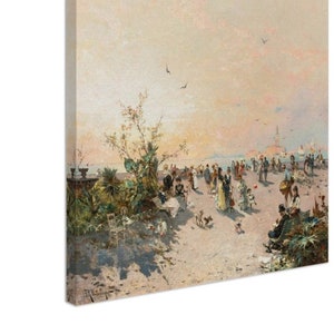 Veduta di Venezia dai Giardini Pubblici, Franz Richard Unterberger, Stampa Fine Art su tela