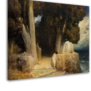 Sappho (1909), Ferdinand Keller, Fine Art Print on Canvas