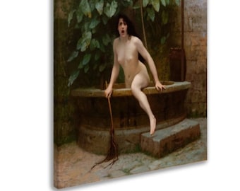 Truth Coming Out of Her Well to Shame Mankind (1896), Jean-Léon Gérôme, Fine Art Print on Canvas