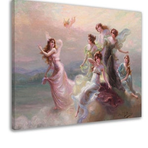 The Dance of the Nymphs and Cupid (ca 1900), Édouard Bisson, Fine Art Print on Canvas