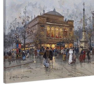 Le Théâtre Du Châtelet, Paris, Eugène Galien-Laloue, Fine Art Print on Canvas
