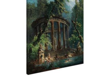 The Bathing Pool, Hubert Robert, Fine Art Print on Canvas