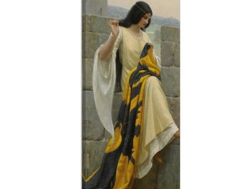 De standaard naaien (1911), Edmund Blair Leighton, Fine Art Print op canvas