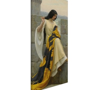 Stitching The Standard (1911), Edmund Blair Leighton, Fine Art Print on Canvas