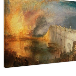 The Burning of the Houses of Lords and Commons, October 16, 1834, Joseph Mallord William Turner, Fine Art Print on Canvas
