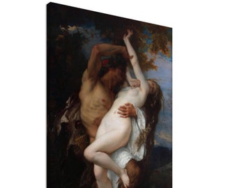 Nimf ontvoerd door een Faun (1861), Alexandre Cabanel, Fine Art Print op Canvas