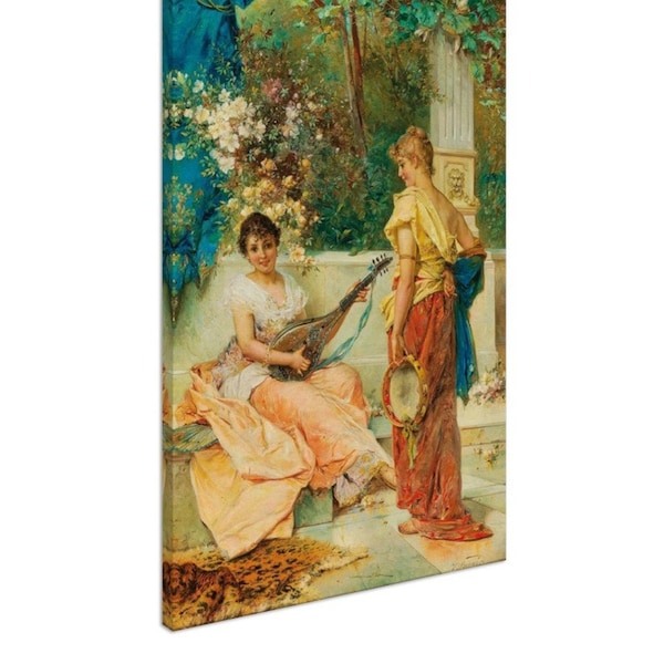 A merry tune, Hans Zatzka, Fine Art Print on Canvas