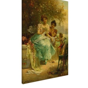 A carta de amor, Hans Zatzka, impressão de belas artes em tela