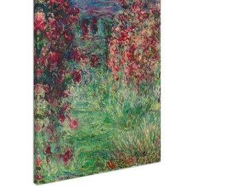 green emerald velvet dress Monet, Claude - Woman in the Garden Fine Art Print