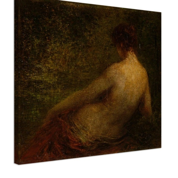 Femme nue de dos, Henri Fantin-Latour, Fine Art Print op Canvas
