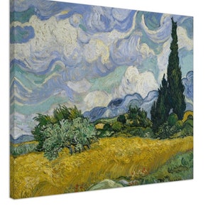 Wheat Field with Cypresses (1889), Vincent van Gogh, Fine Art Print on Canvas
