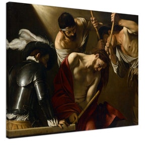 The Crowning with Thorns (between 1602 and 1604), Caravaggio, Fine Art Print on Canvas