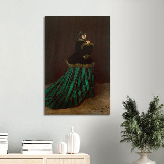 green emerald velvet dress Lady in the Garden, 1867 by Claude Monet main image 1