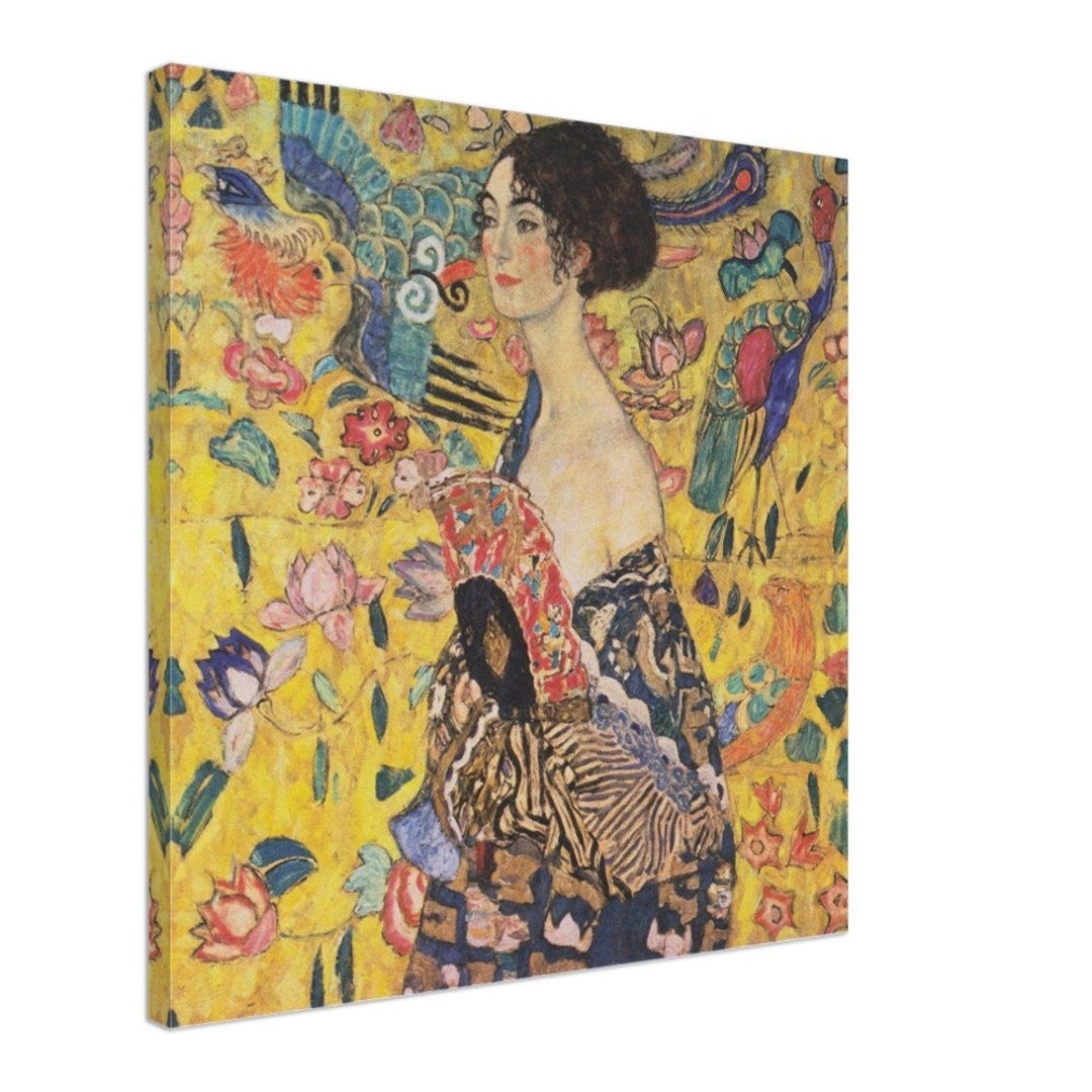 Woman With Fan (1917-1918), Gustav Klimt, Fine Art Print on Canvas - Etsy