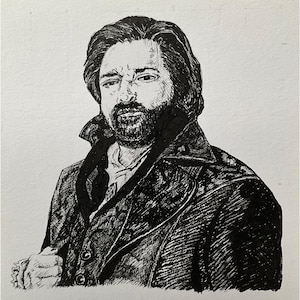 Laszlo Cravensworth Ink Portrait – Gothic Vampire Wall Art, What We Do in the Shadows Fan Art, Printable Digital Download