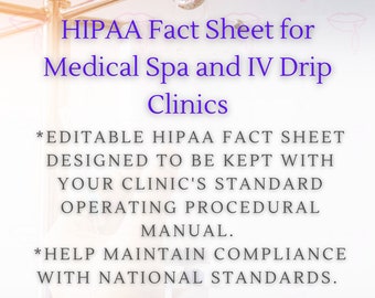 HIPAA Fact Sheet for Medical Spa and IV Drip Clinics