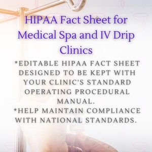 HIPAA-factsheet voor Medical Spa en IV Drip Clinics