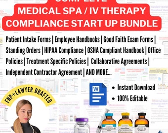 Med Spa & IV Hydration Startup Bundle: Policies, Procedures, Compliance (Digital)