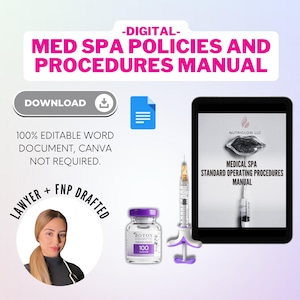 Med Spa Policies & Procedures Manual for Aesthetic Providers and Nurses | Business Startup Templates