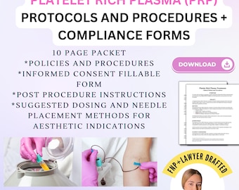 PRP Policies and Procedures Template | Aesthetic Business Startup
