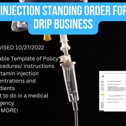 STANDING ORDER IV Infusion Therapy Policy/procedures Etsy
