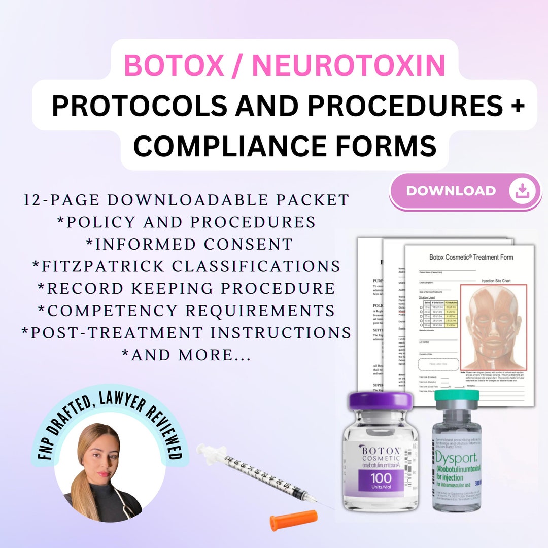 BOTOX Policy and Procedures Manual: Medspa Business Forms (15 Pages) - Etsy
