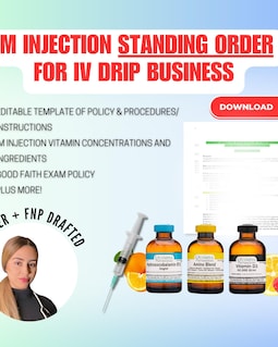 IM Vitamin Injection Standing Order: IV Therapy Business Template (digital Download)