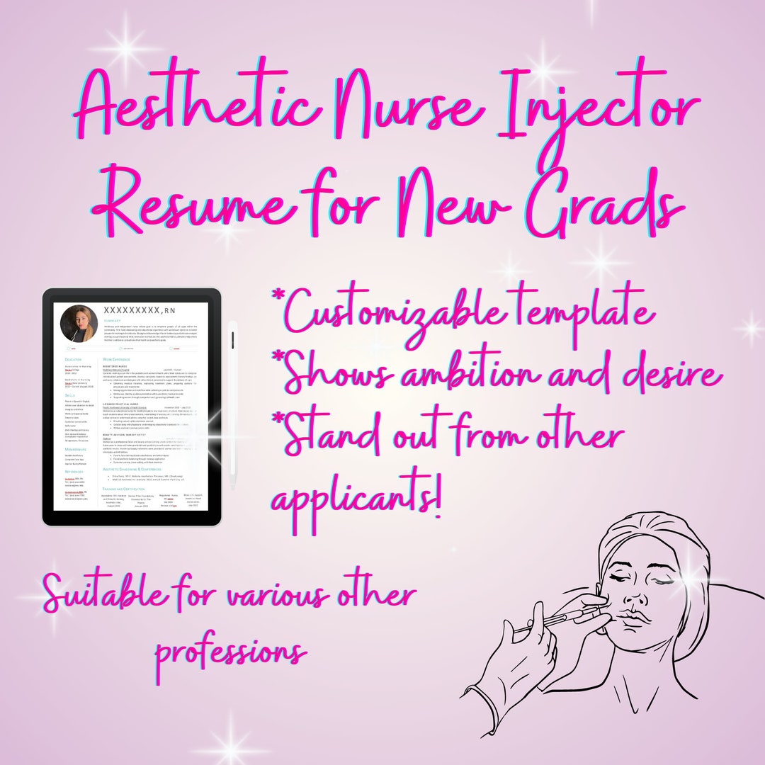 Aesthetic Nurse Injector Resume for New Grads // Medical - Etsy