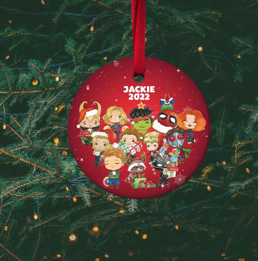 Personalized Marvel Ornament Superhero Ornament Team Etsy