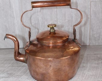 Fine Antique Georgian Copper Kettle - Hand-Cut Dovetails & Town Work - c.1800