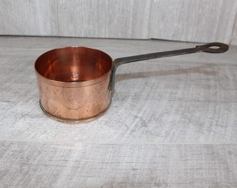 Rare Jean Goardère French Artisan Copper Pan 9cm Hand-Forged "Rat Tail" Handle