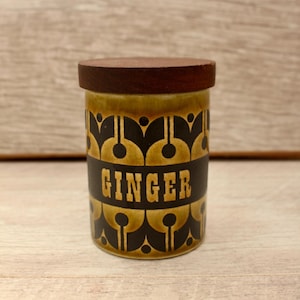Vintage Hornsea Green Heirloom kruidenpotje/vervangingspotje voor gember uit de jaren 70
