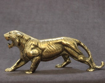 Tiger Statue, Tiger Sculpture, Tiger Decor, Handmade Brass, Office Decor, Home Decor, Table Decor, Handmade Gift