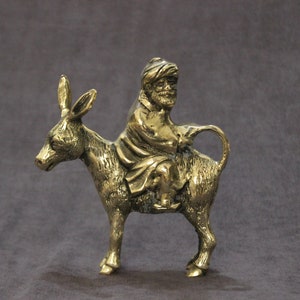 Esel und Mensch Statue, sarkastisches Dekor, Eselfigur, Eselskulptur, Wohndekor, Bürodekor, Vintage Geschenk, handgemachtes Messing
