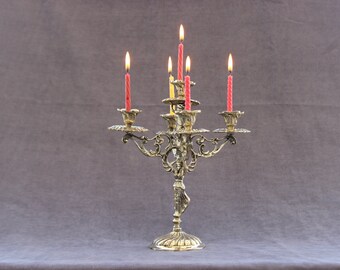 brass candle holder,gold candle holder,vintage candle holder, candlestick,candle holder set,home decor,table decor,handmade gift,table decor