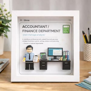 Custom Photo 3D Acrylic Accountant Gift, Personalized Finance Shadow Box Frame, Accounting Gift, Office Worker Gift, CPA Gift, Desk Decor A1