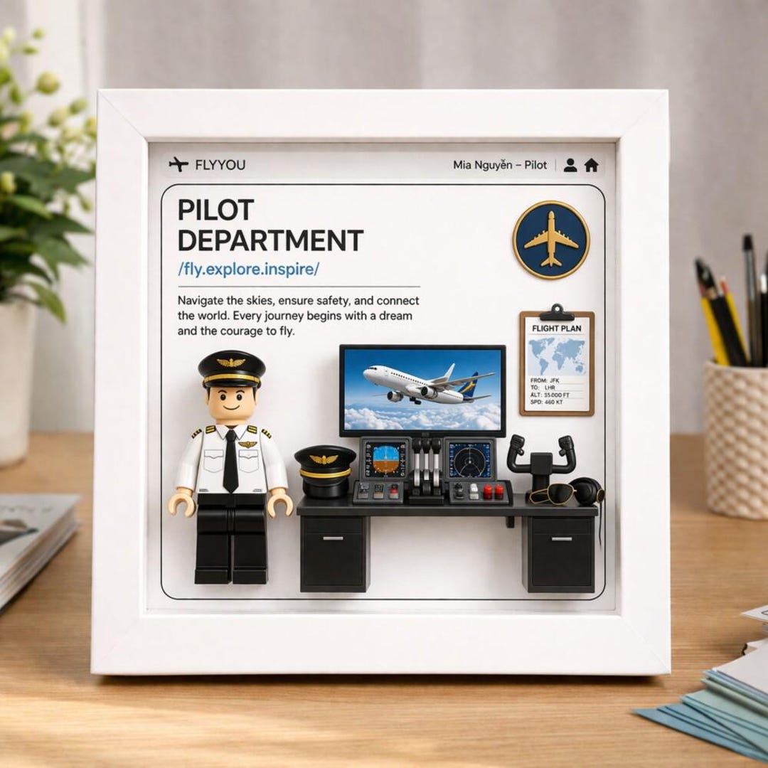 Pilot Shadow Box Custom Photo 3D Acrylic Pilot Gift, Personalized Pilot Acrylic Shadow ...
