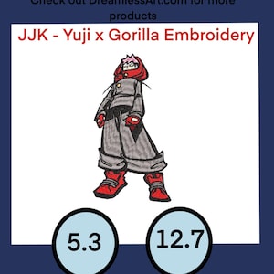 JJK Embroidery - Yuji x Gorilla Cartoon