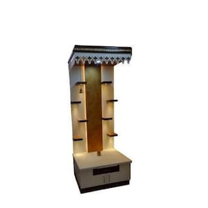 18x12x10 Wooden Temple White for Home and Office|Home Temple | Puja Mandir|Wall Hanging & Table Top Home Mandir, ( Color Brown) Pooja temple