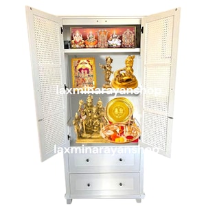 6 feet Wooden Temple White for Home and Office | Home Temple | Puja Mandir |Wall Hanging & Table Top Home Mandir ( Color Brown) Pooja temple