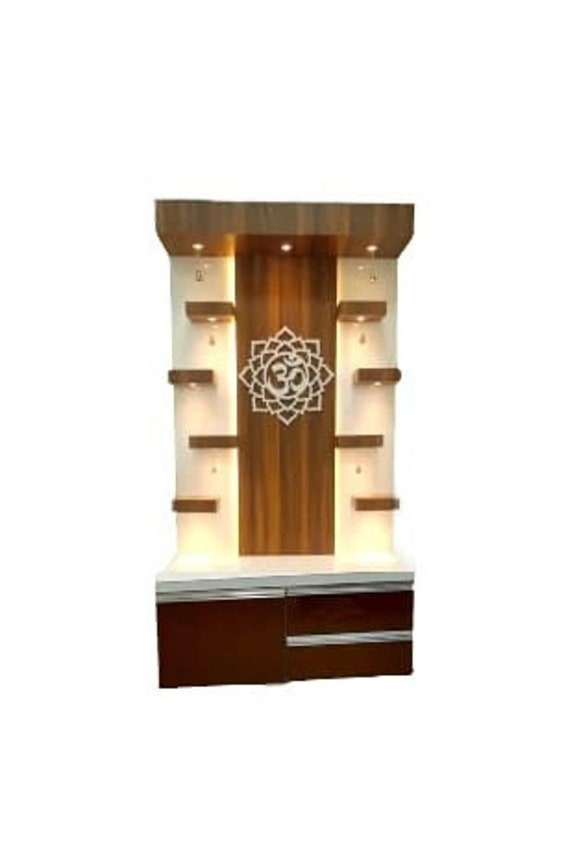 18x12x10 Wooden Temple White for Home and Office|Home Temple | Puja Mandir|Wall Hanging & Table Top Home Mandir, ( Color Brown) Pooja temple