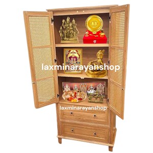 6 feet Wooden Temple White for Home and Office | Home Temple | Puja Mandir |Wall Hanging & Table Top Home Mandir ( Color Brown) Pooja temple