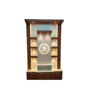 Wooden Temple White for Home and Office|Home Temple | Puja Mandir|Wall Hanging & Table Top Home Mandir, ( Color Brown) Pooja temple