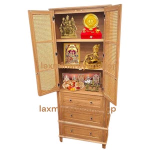 6 feet Wooden Temple White for Home and Office | Home Temple | Puja Mandir |Wall Hanging & Table Top Home Mandir ( Color Brown) Pooja temple