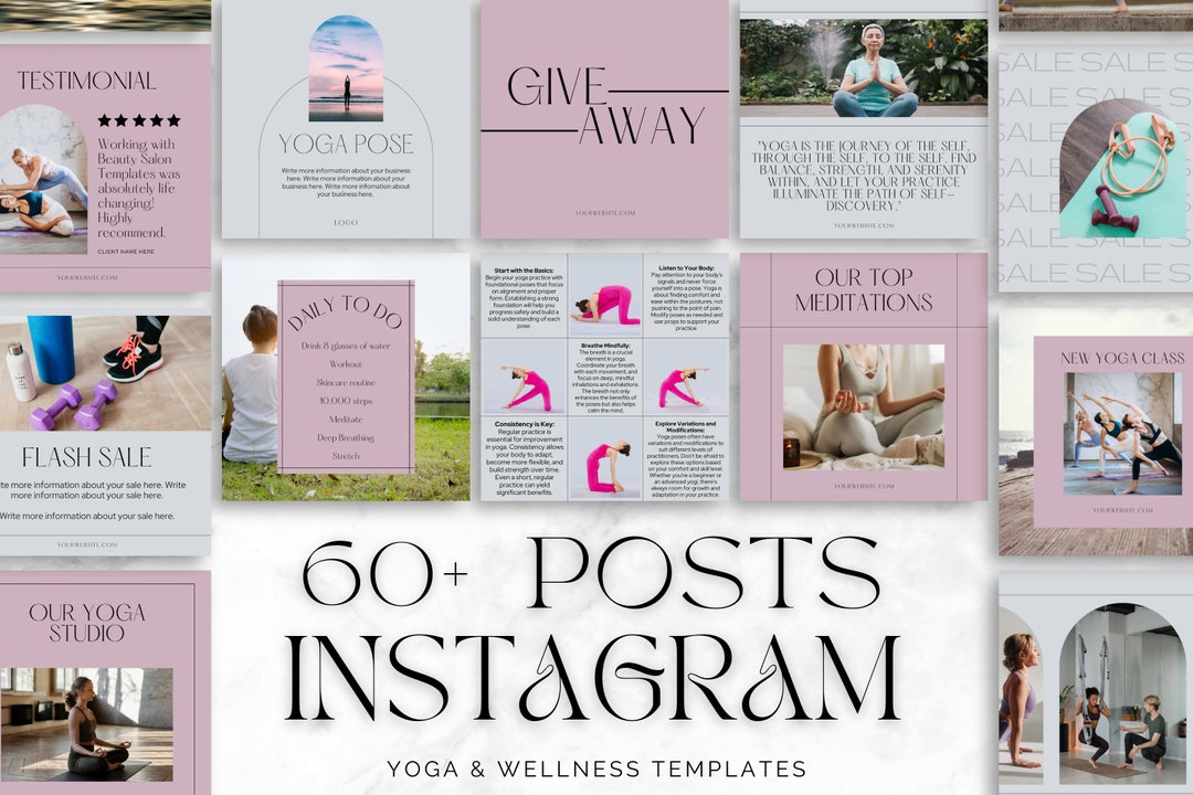 Yoga Canva Instagram Templates Health and Wellness Canva Instagram ...