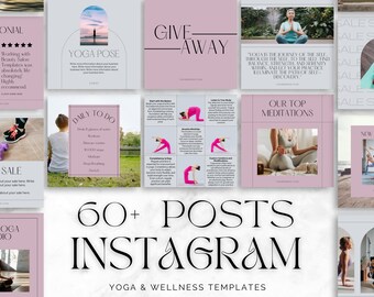 Yoga Canva Boho Instagram Templates Health and Wellness Canva Instagram ...
