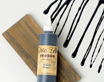 8oz. VooDoo Gel Stain | Furniture Stain | Wood Stain | Gel Stain | Black Magic |  Natural Wood Stain | VooDoo Stain | Dixie Belle
